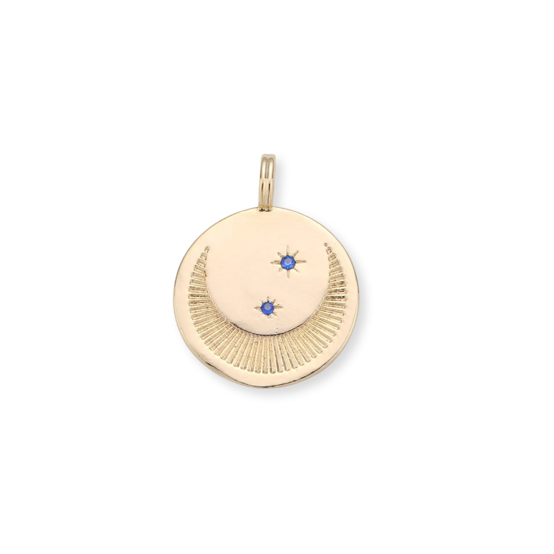 Dije Moneda con Luna y Cz