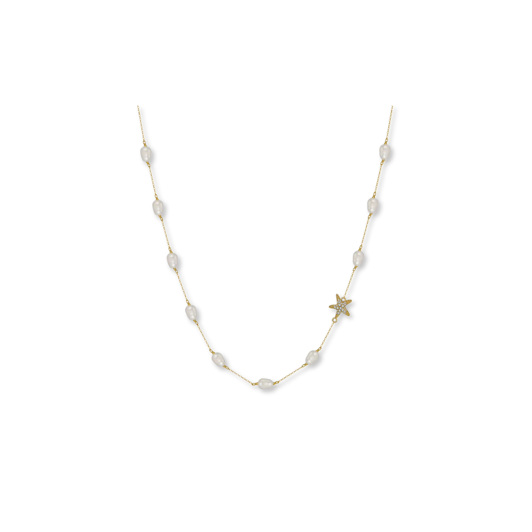 Collar de Perlas Naturales con Estrella de Mar