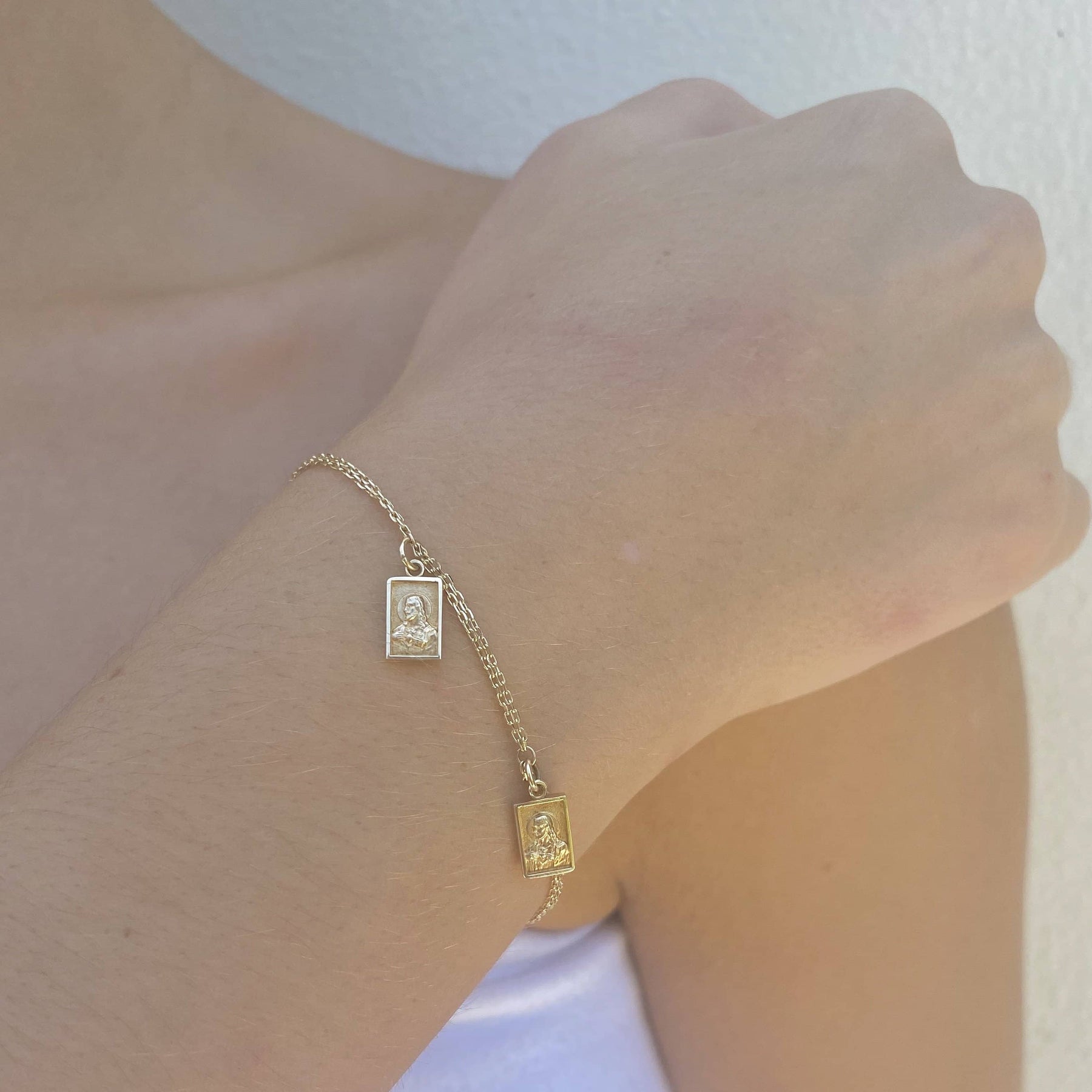 Pulsera Escapulario de Oro 14K