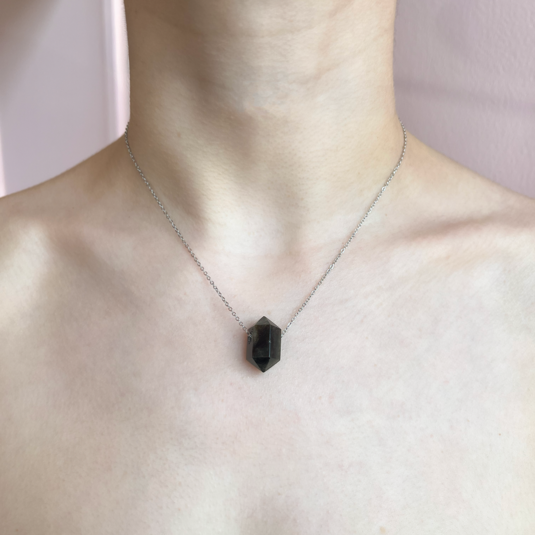 Collar Cadena y Piedra Natural