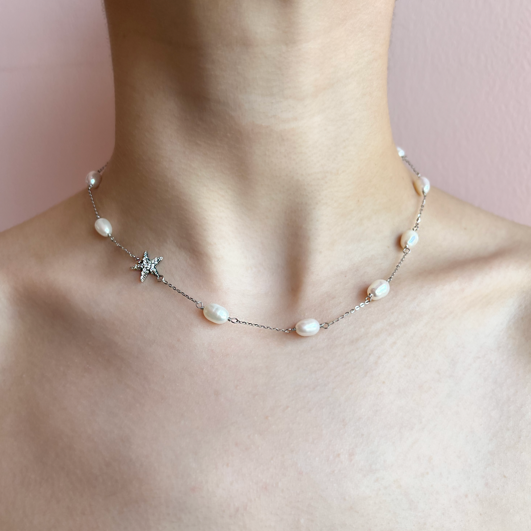 Collar de Perlas Naturales con Estrella de Mar