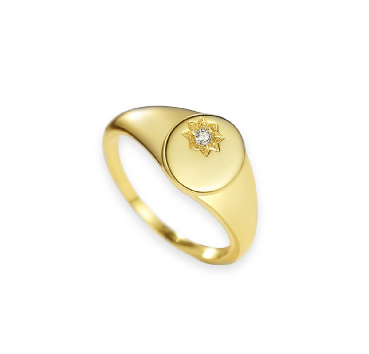 Anillo Signet con Zirconia