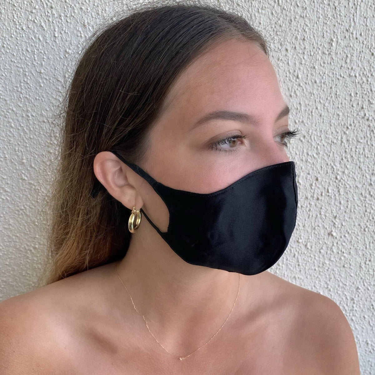 Tapabocas de Seda Negro