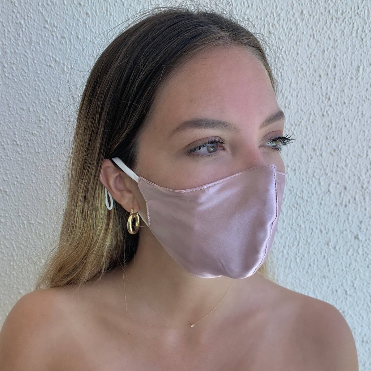 Tapaboca de Seda Rosa Palo