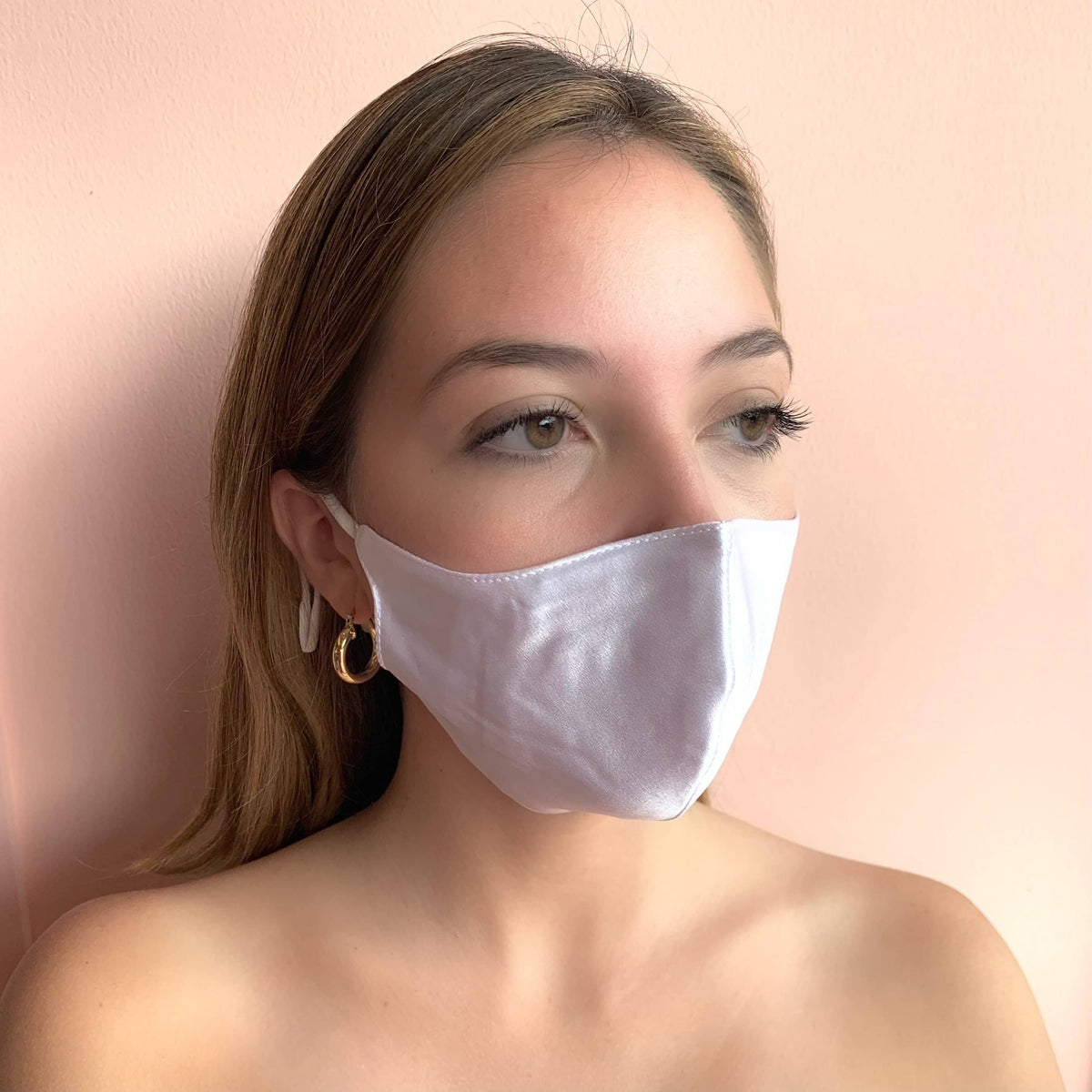 Tapabocas de Seda Blanco