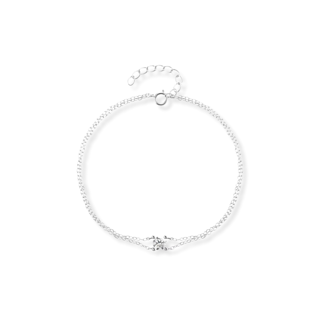 Pulsera Zirconia Doble Cadena