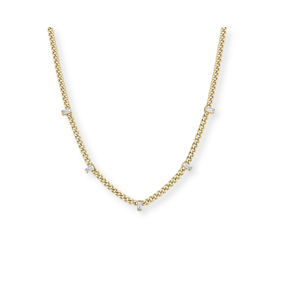 Collar Curb con Baguette