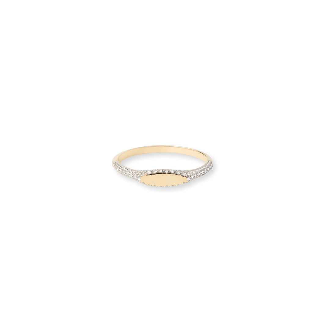 Anillo Signet Edgy con Zirconias