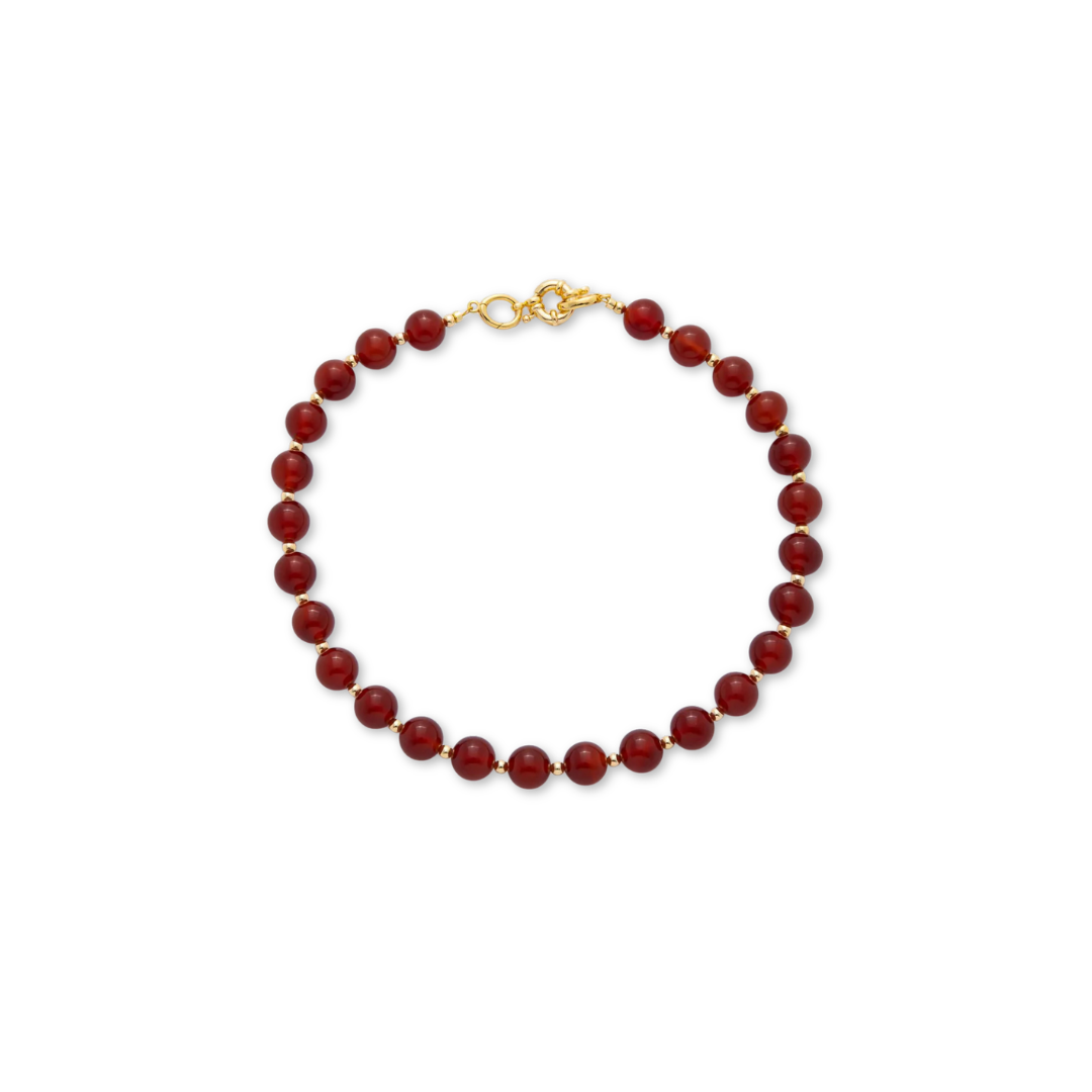 Collar Piedra Cornalina Esferas