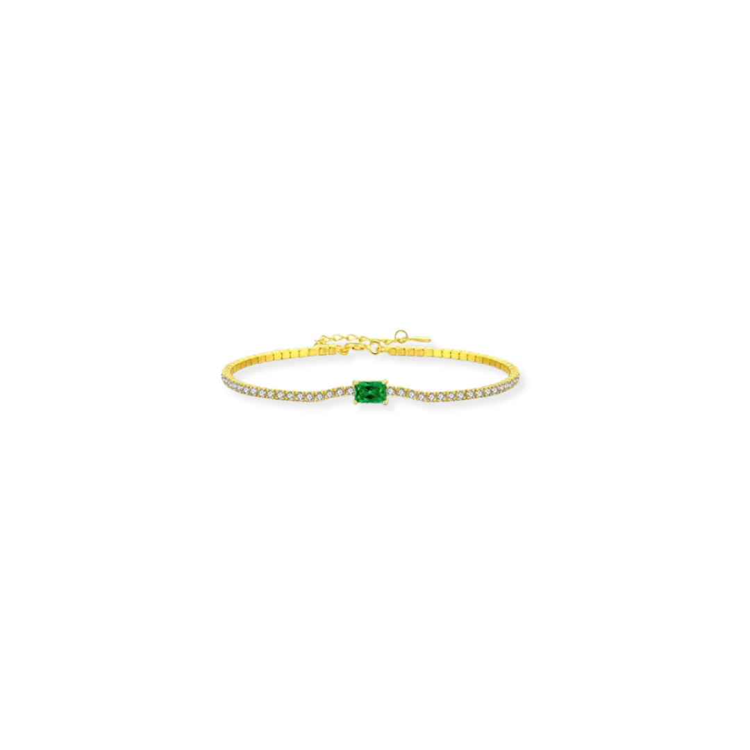 Pulsera Tennis con Cristal Verde