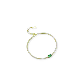 Pulsera Tennis con Cristal Verde