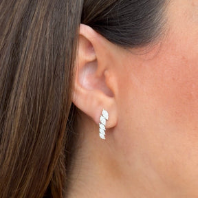 Aretes Hojas 14k 5 Lab Diamond