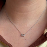 Collar con Emerald Cut con bezel Lab Diamond Oro Blanco 1.04 CT