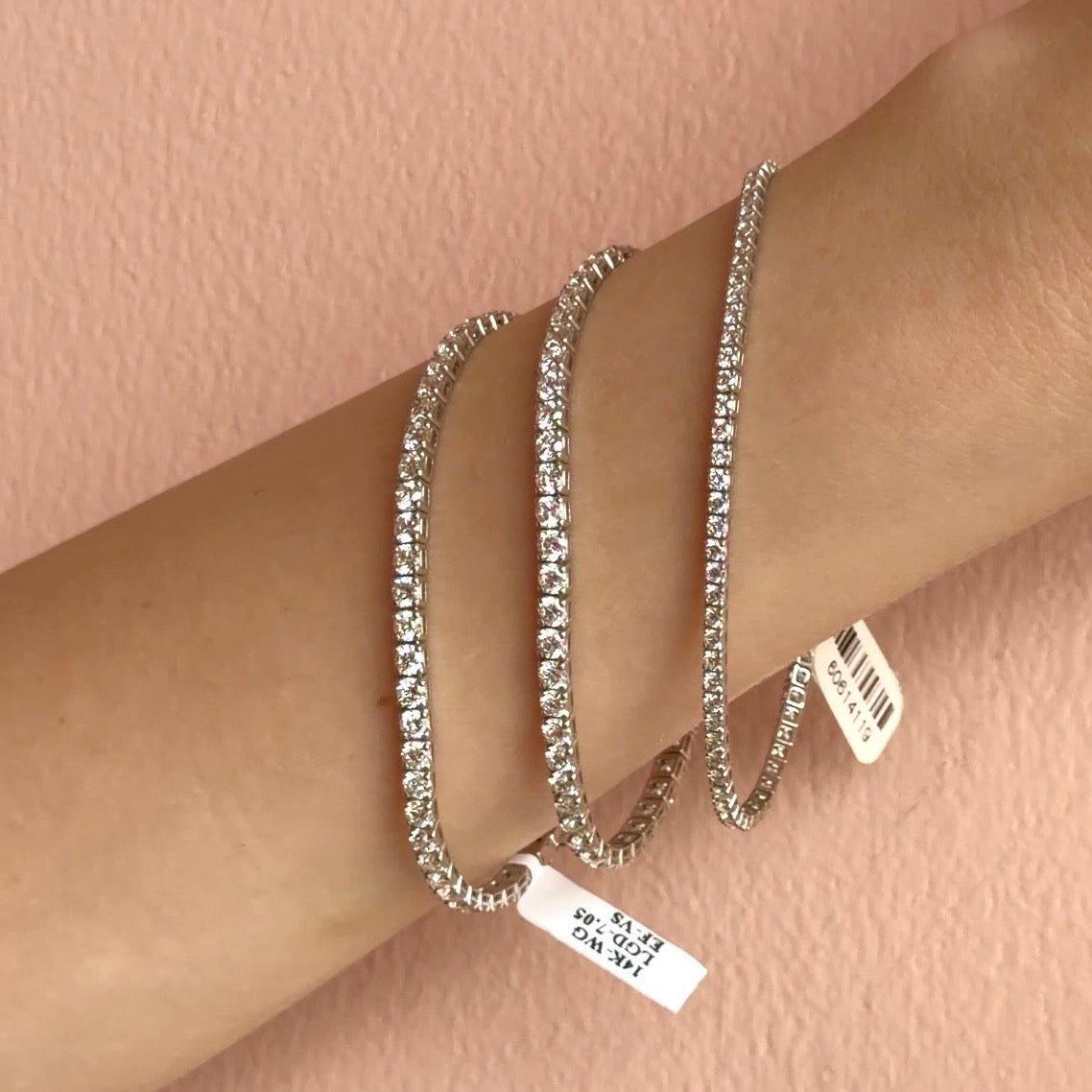Tennis Bracelet Lab Diamond Oro Blanco 14K