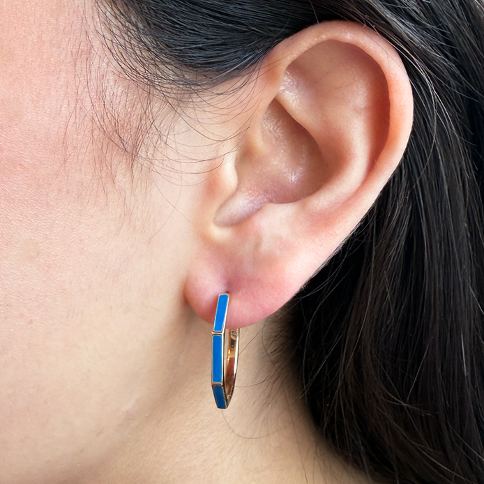 Arracadas de Enamel Azul