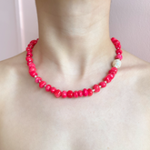 Collar de Nuggets de Calcita con Perla