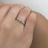 14K Ring with Baguette and 1/3 Diamond Band