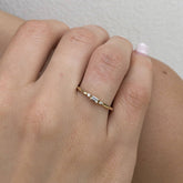 14K Ring with Diamond Baguette and Diamonds
