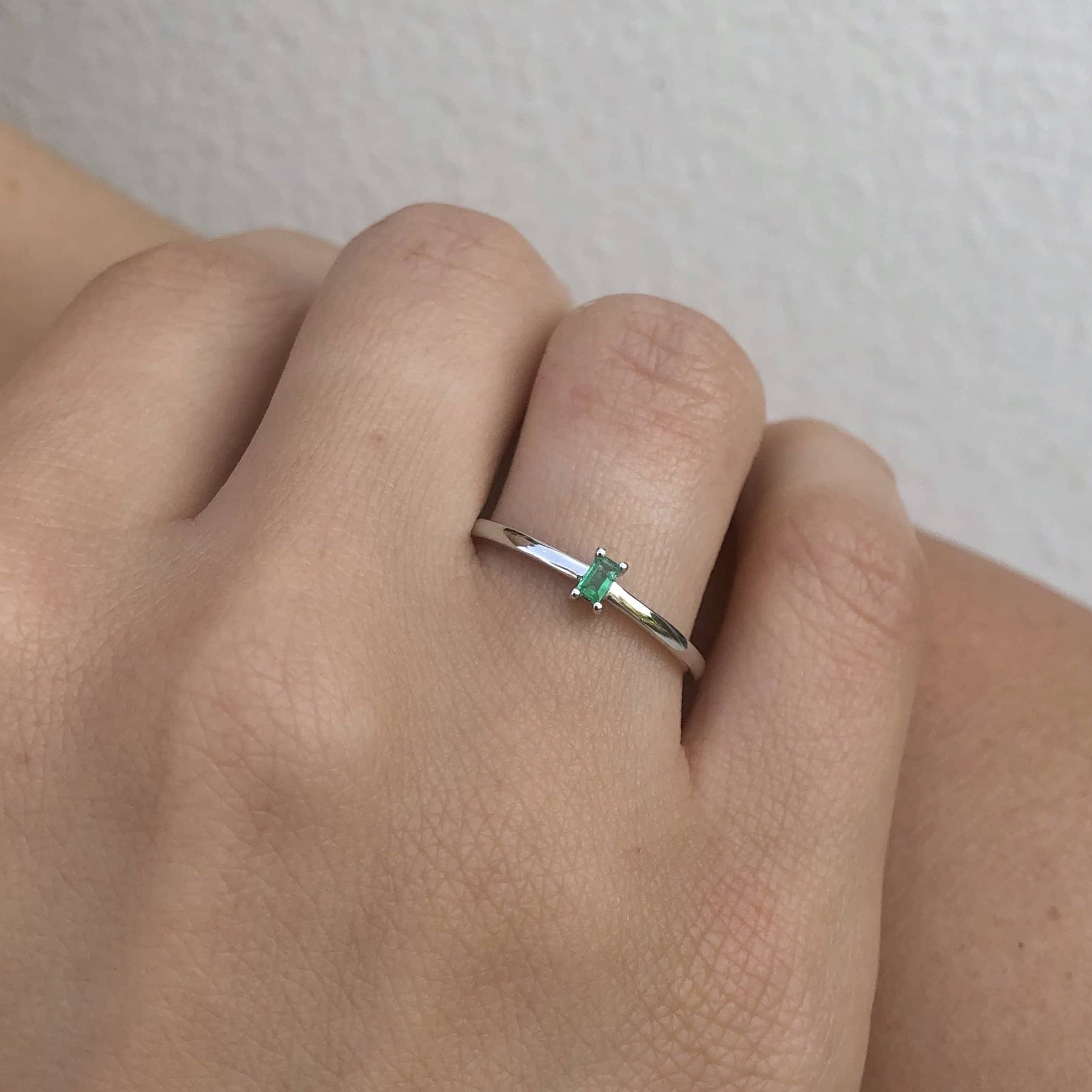 14K Ring with Vertical Baguette